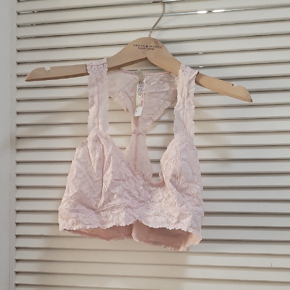 Free People pink lace bralette